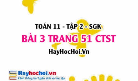 Bài 3 trang 51 Toán 11 tập 2 Chân trời sáng tạo